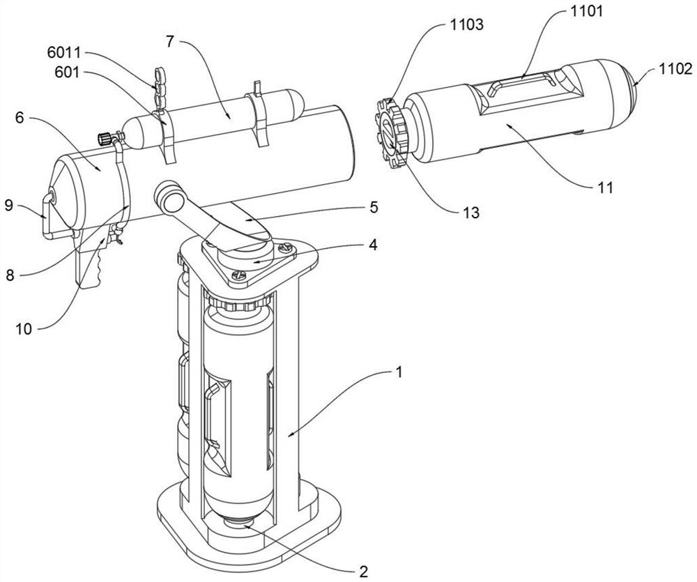 A fire emergency rescue device with precise throwing