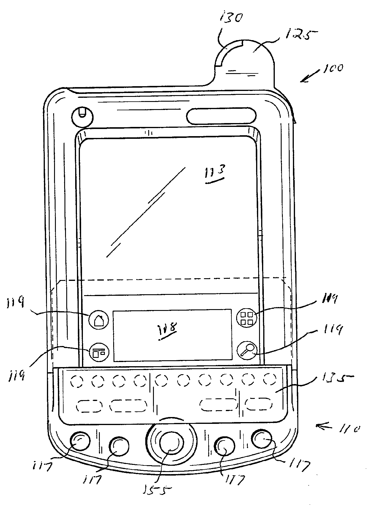 Miniature keyboard for a hand held computer