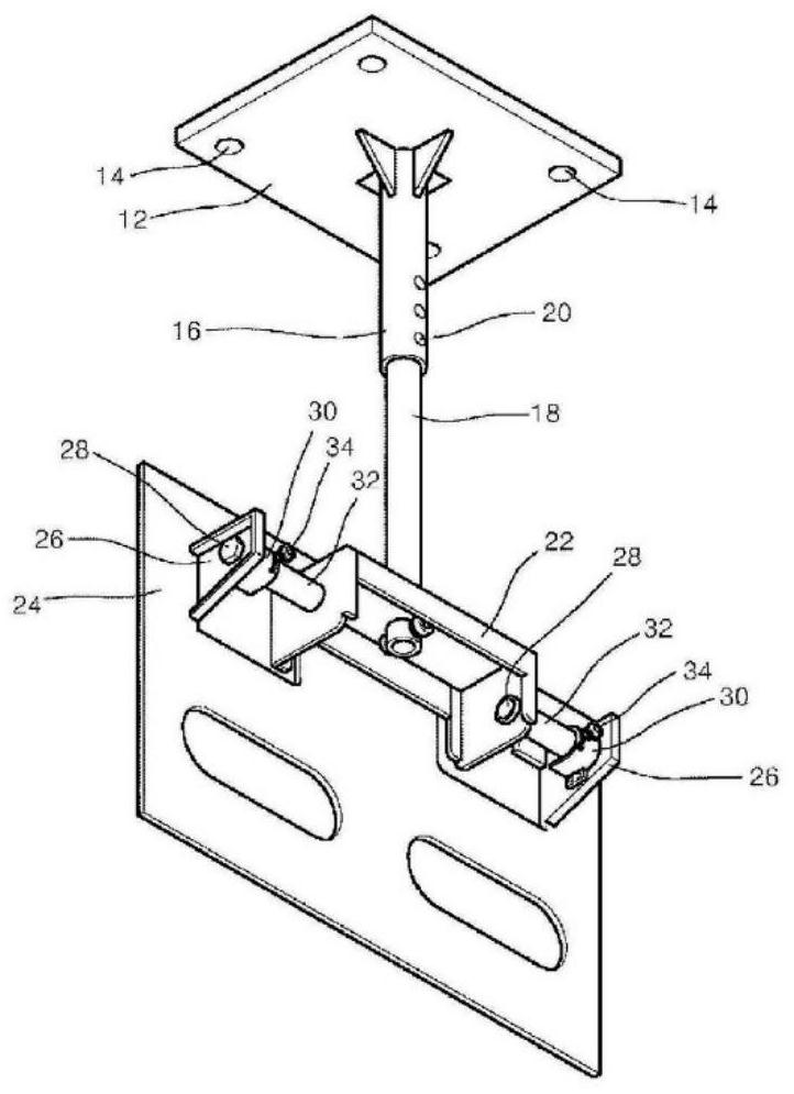 Ceiling-type display position adjustment device