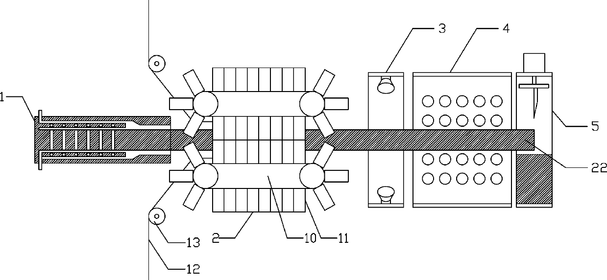 Processing and forming device for PE double-wall corrugated pipe