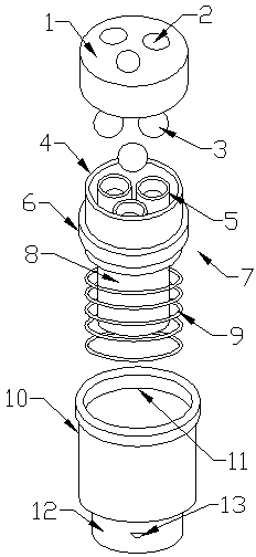 Cosmetics container with roll ball head