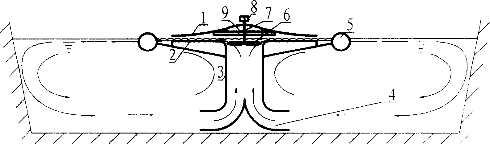 Energy-saving water sterilization device for subcritical flow