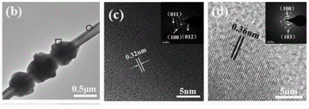 Gourd string structure cadmium sulfide-tellurium heterojunction photoelectrolysis composite material, preparation method and use