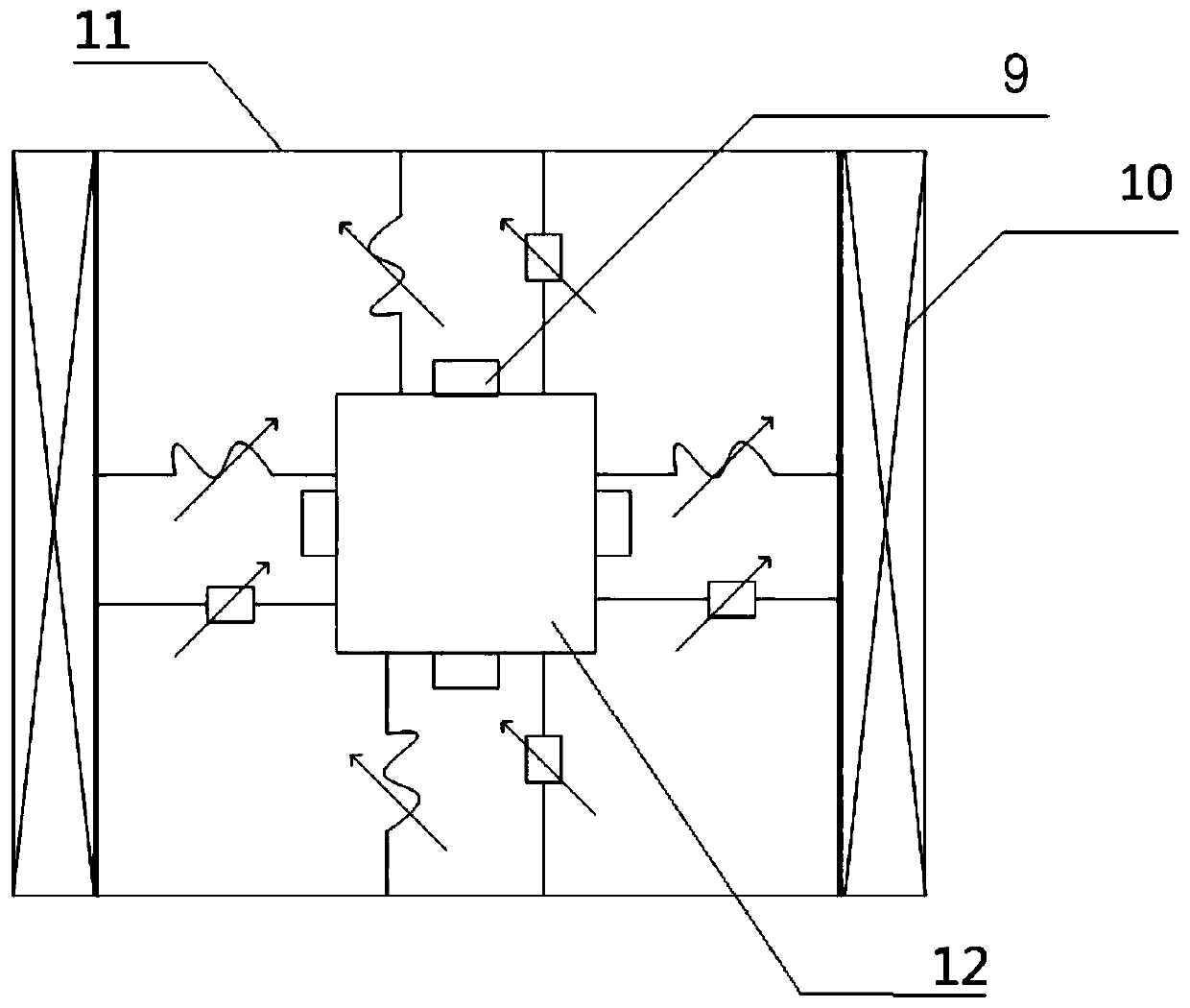 Offshore wind power device arbitrary-direction vibration absorbing system