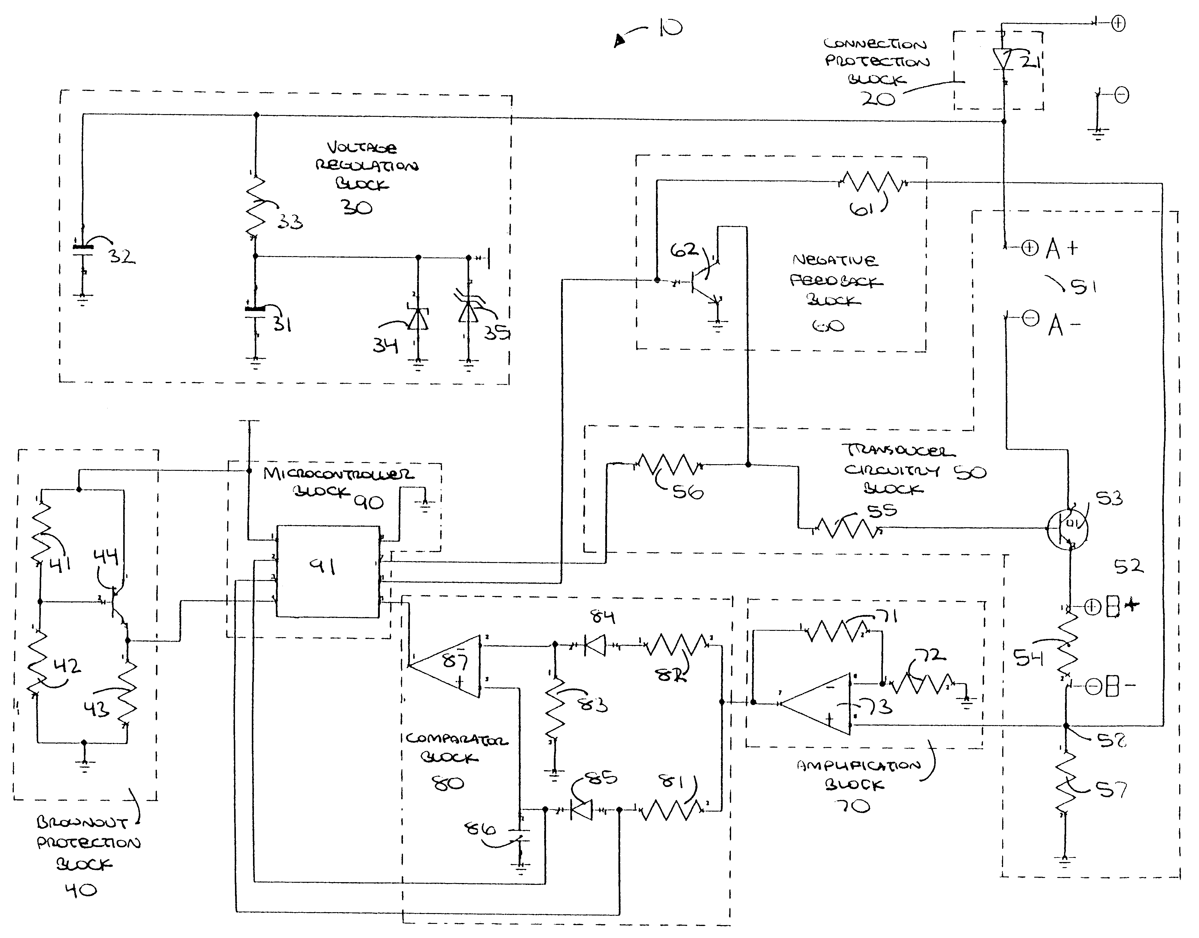 Electronic circuit for tuning vibratory transducers