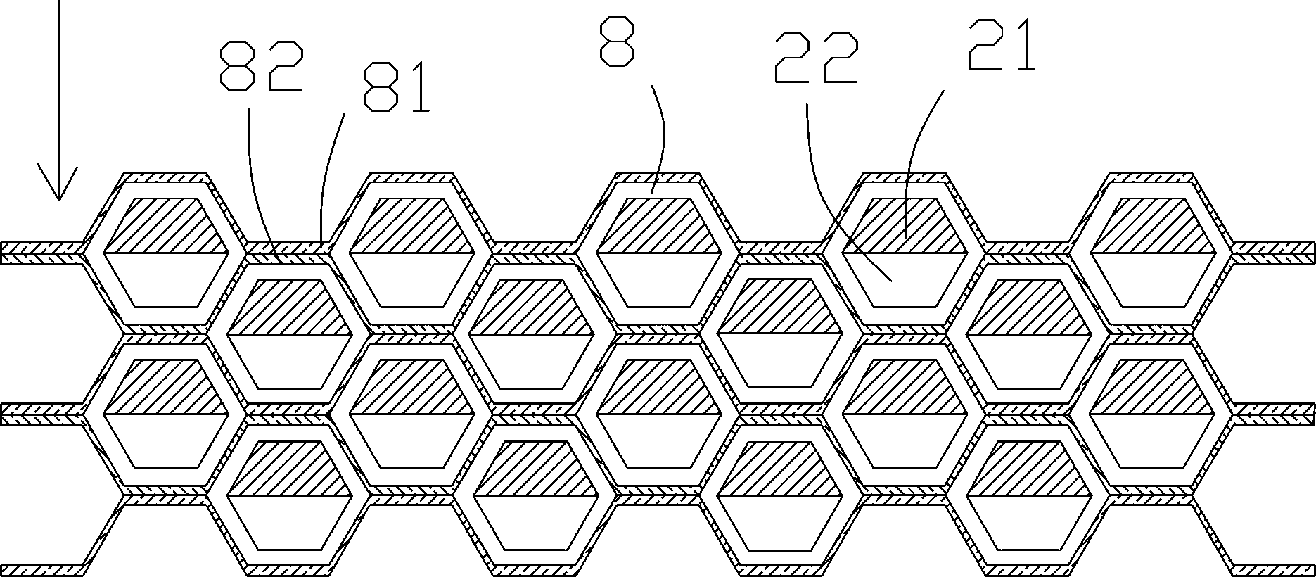 Welding device of honeycomb sloped tube