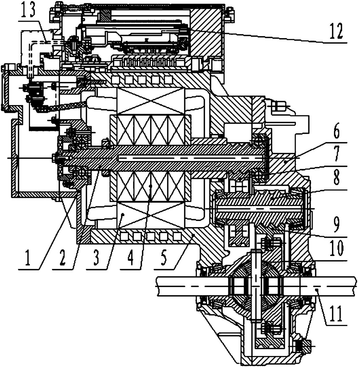 Integrated power driving and control system for electric vehicle