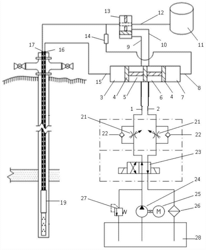 Hydraulic piston pump lifting system