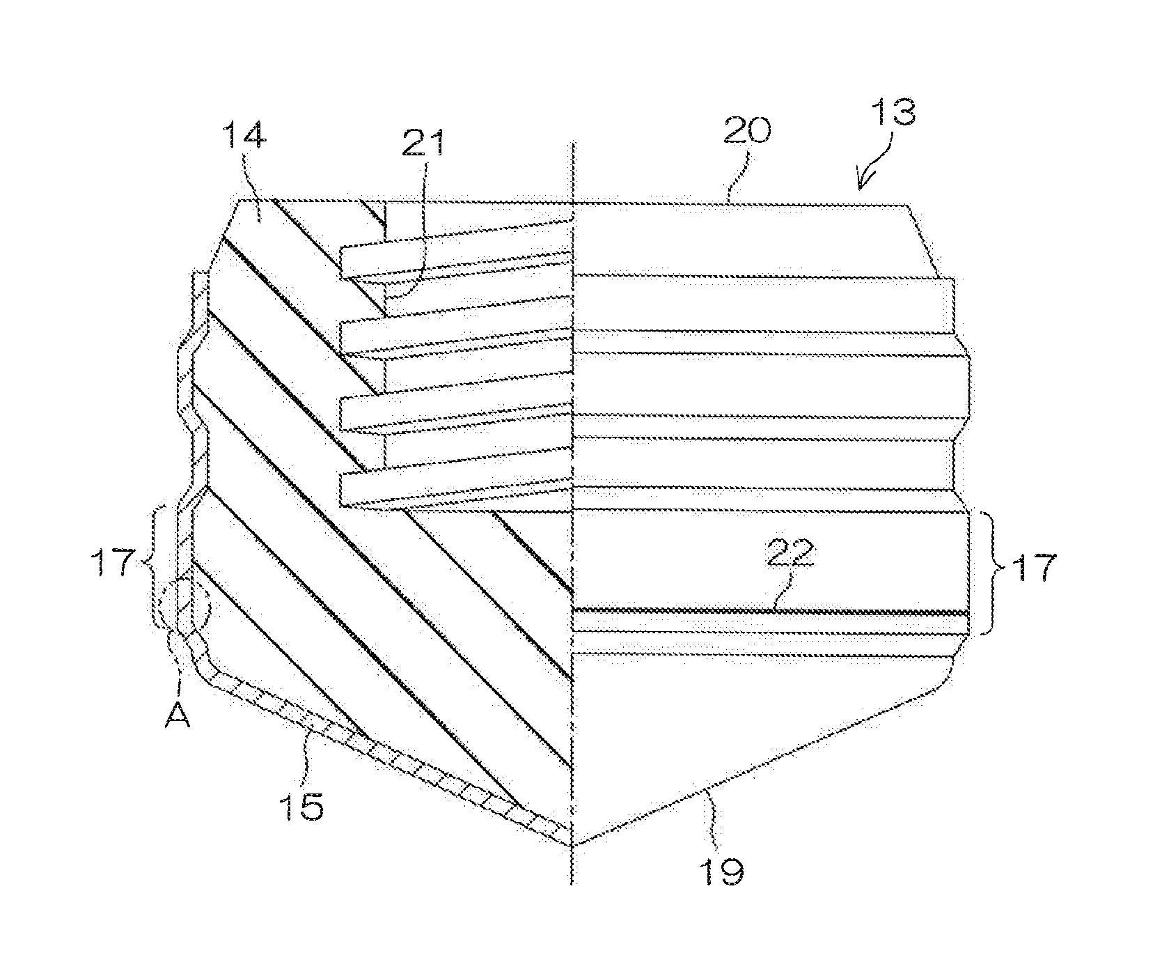 Medical syringe, gasket for use in the syringe, and gasket production method