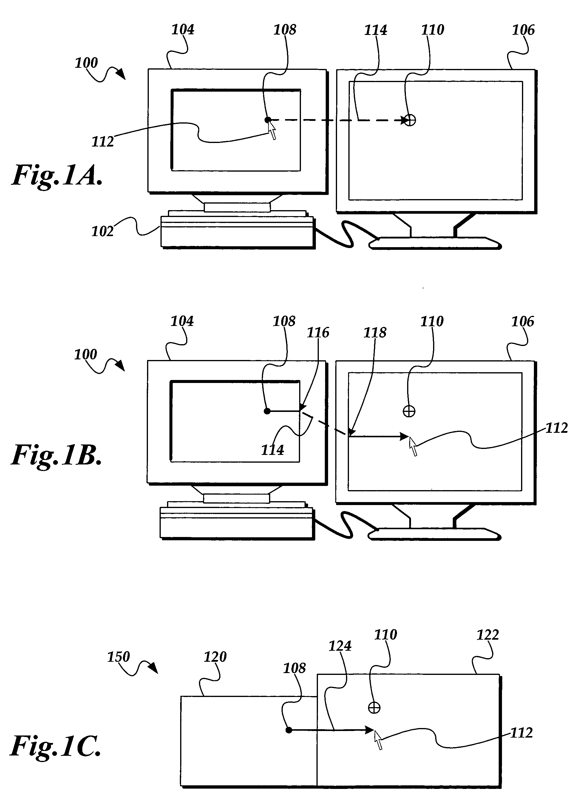 Displaying visually correct pointer movements on a multi-monitor display system