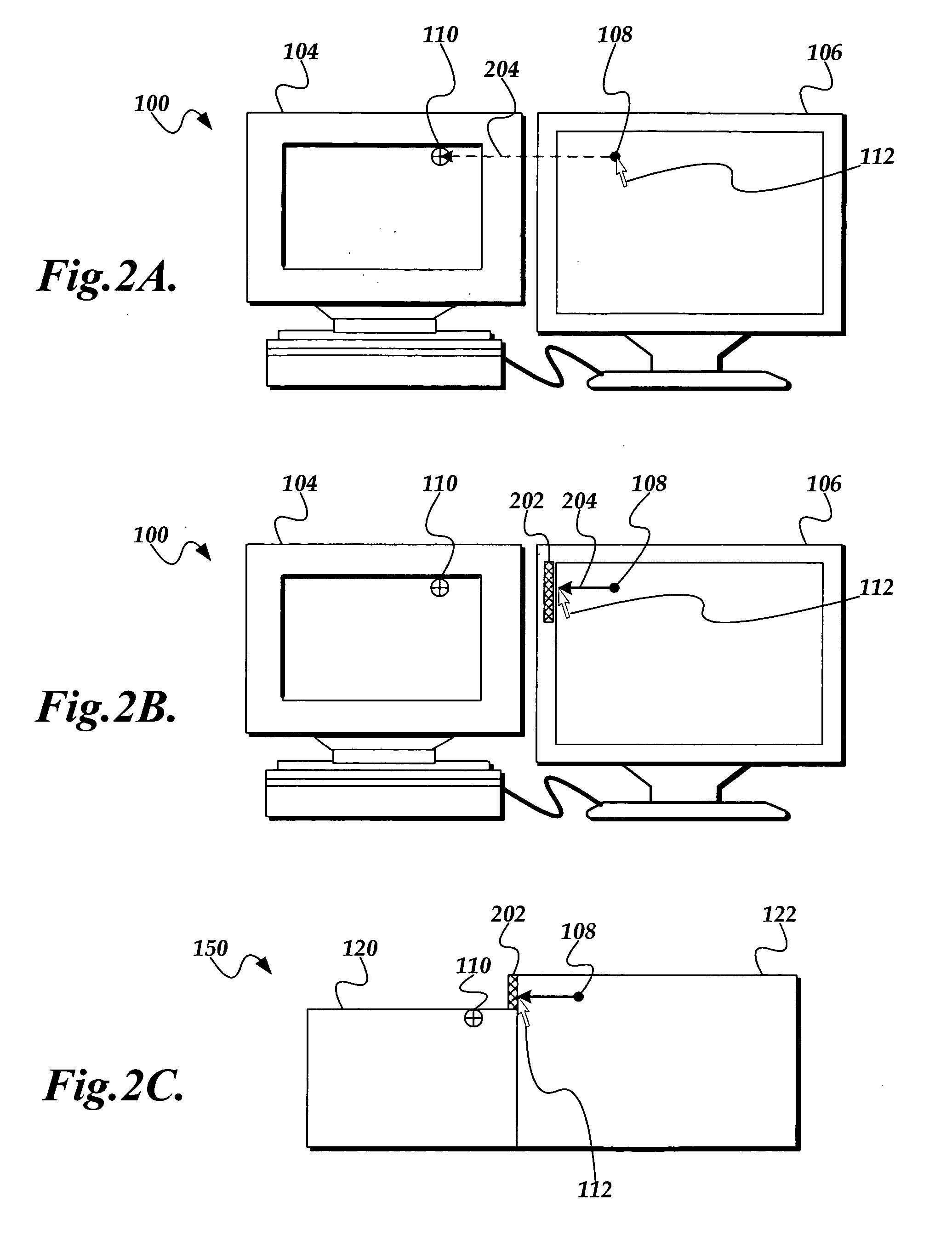 Displaying visually correct pointer movements on a multi-monitor display system