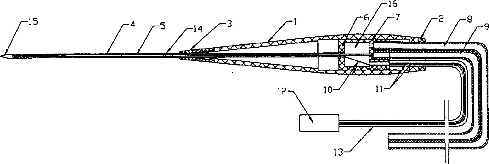 Single needle water-cooling type radio frequency ablation electrode