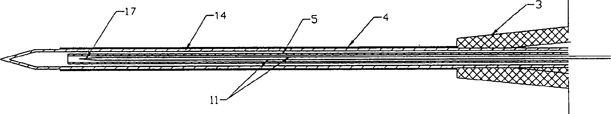 Single needle water-cooling type radio frequency ablation electrode