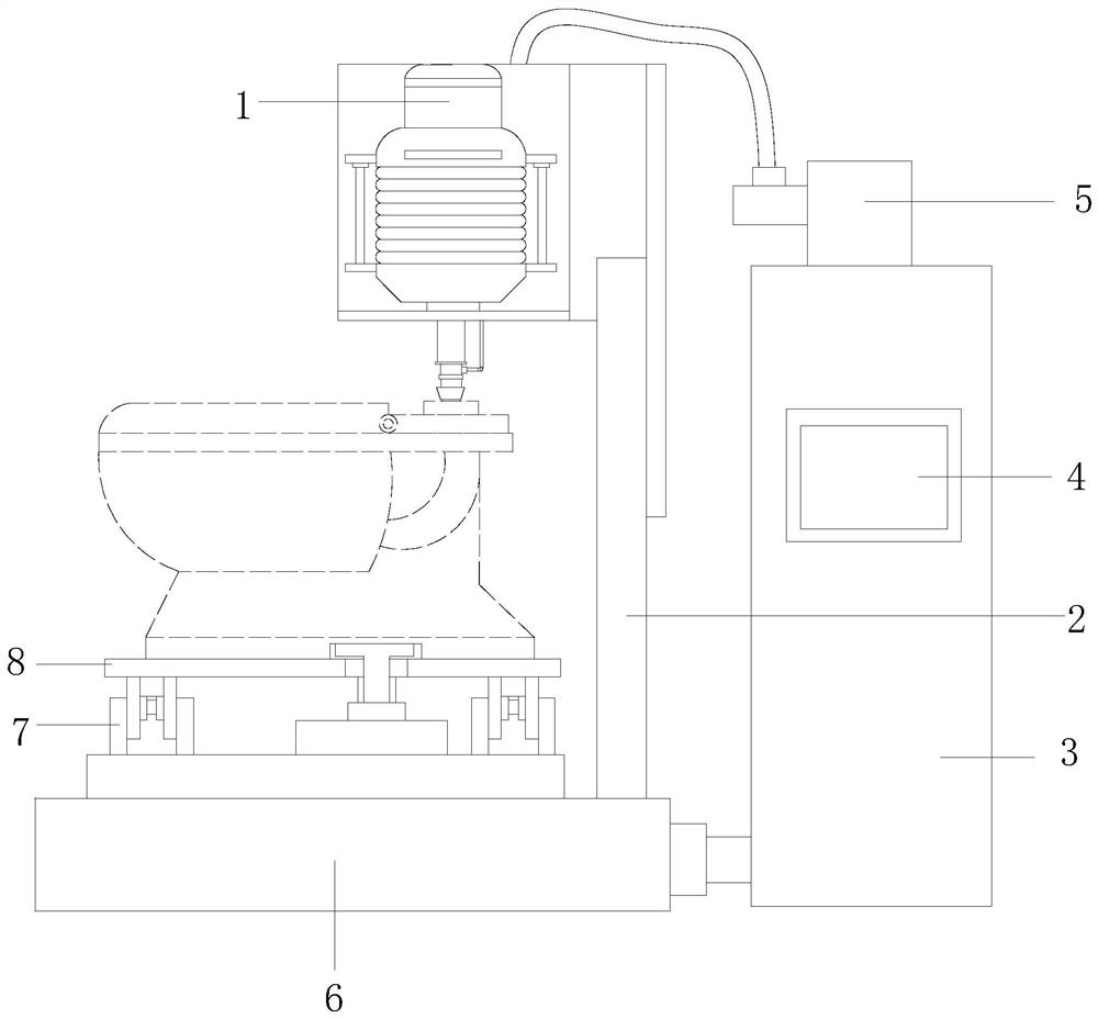 A split toilet steady flow water efficiency detection device