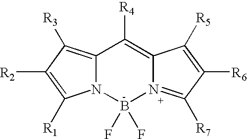 Two-photon absorbing dipyrromethenboron difluoride dyes and their applications