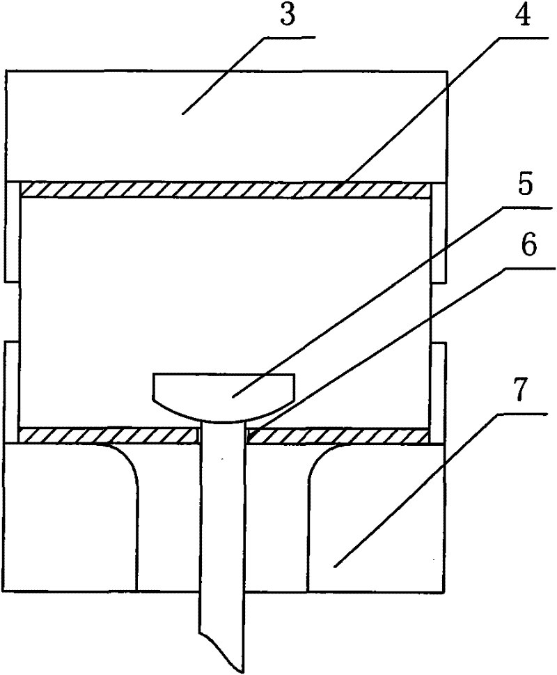 Hot pressing forming mould and hot pressing forming method of super long branch pipe three-way pipe fitting