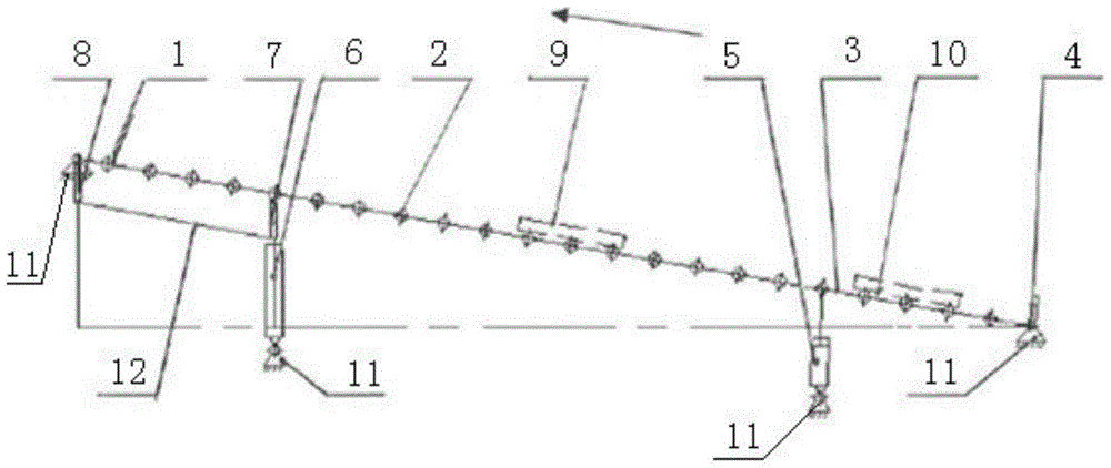 Slab conveying device with variable track