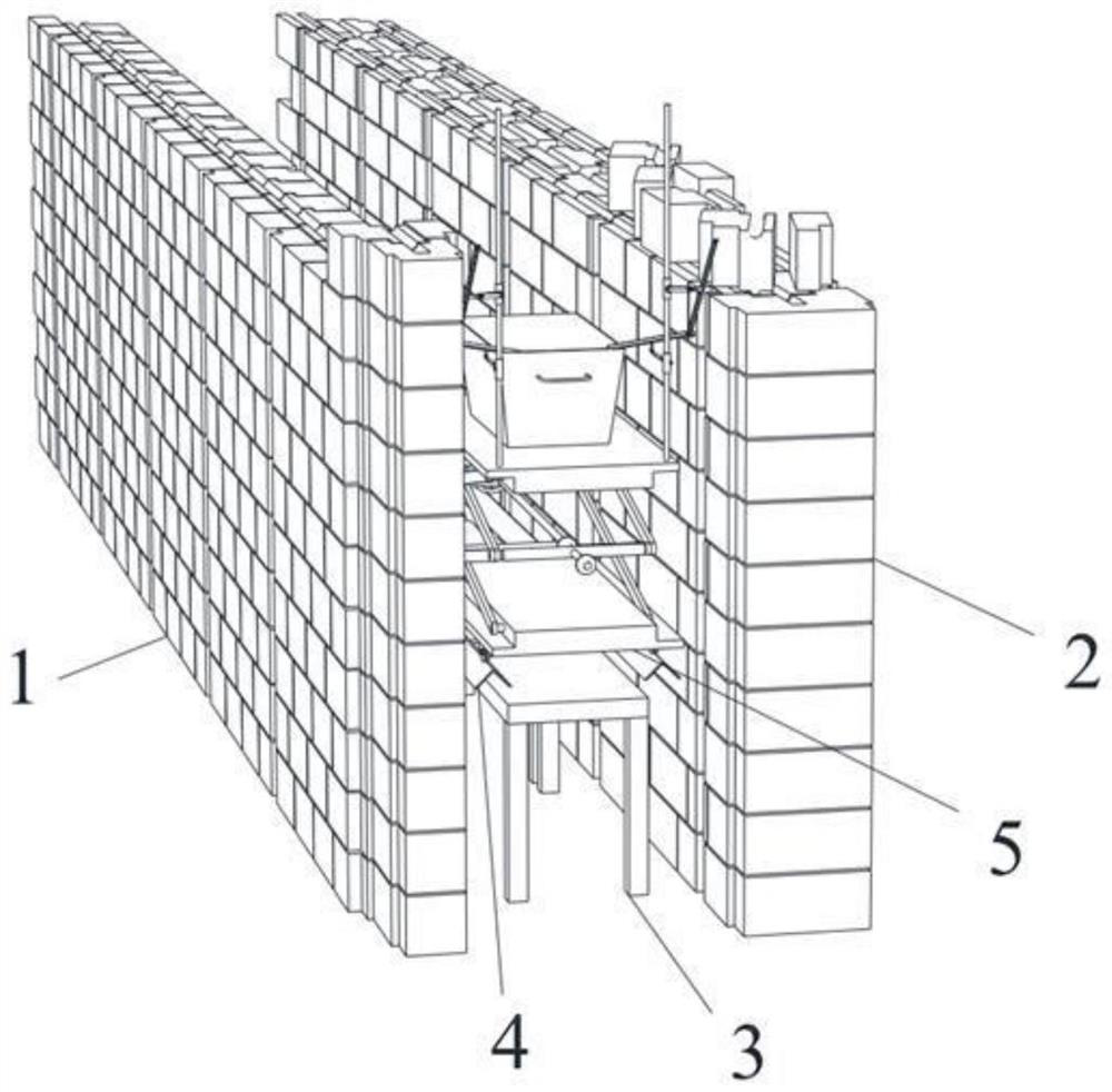 Multifunctional trolley auxiliary device for coke oven masonry