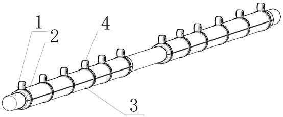 Preparation and tensioning method of composite rib material