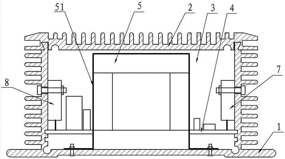 Waterproof and dustproof self-radiating type motor-driven automobile direct current voltage changer