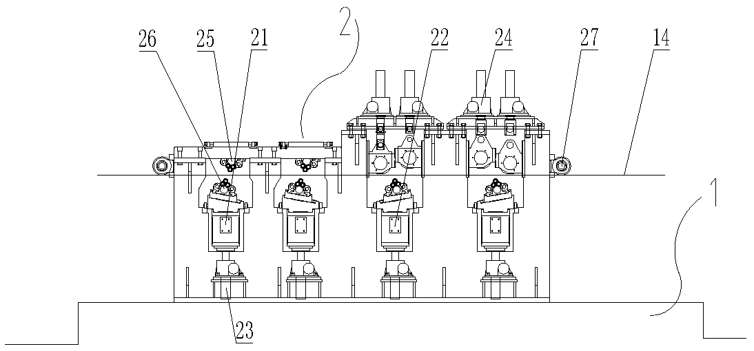 Strip steel stretching and straightening machine