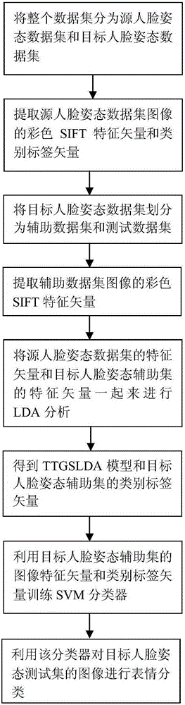 Posture-spanning colored image facial expression recognition of direct push type migration group sparse discriminant analysis