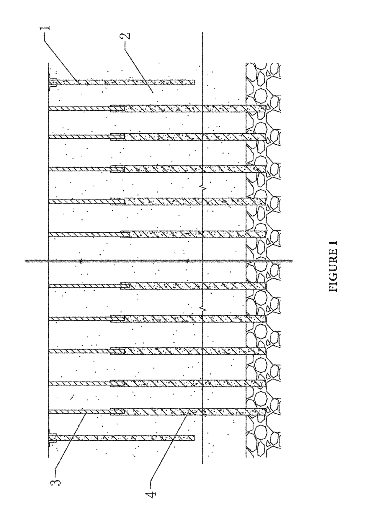 Inverse construction method for deep, large and long pit assembling structure of suspension-type envelope enclosure