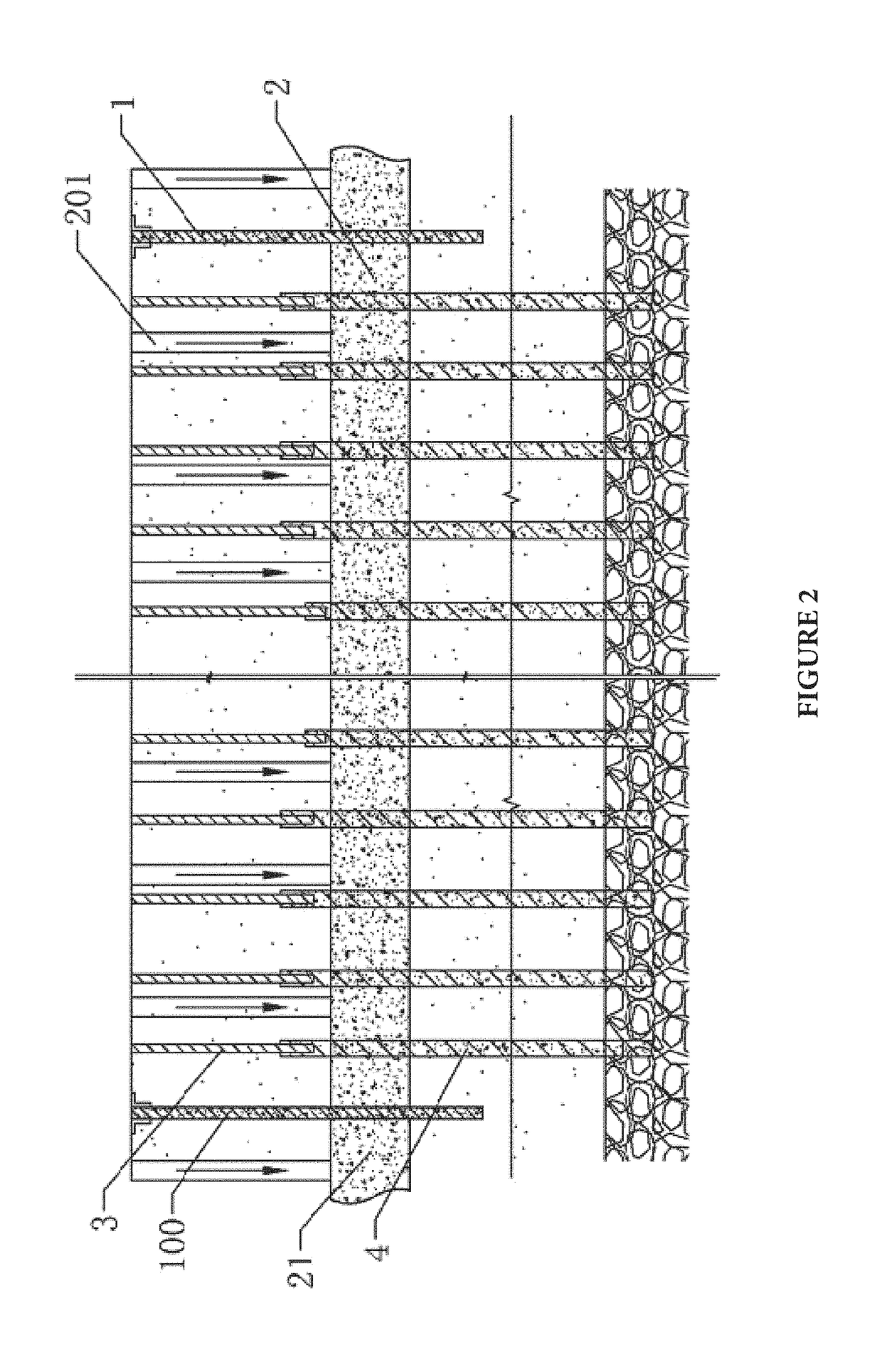 Inverse construction method for deep, large and long pit assembling structure of suspension-type envelope enclosure