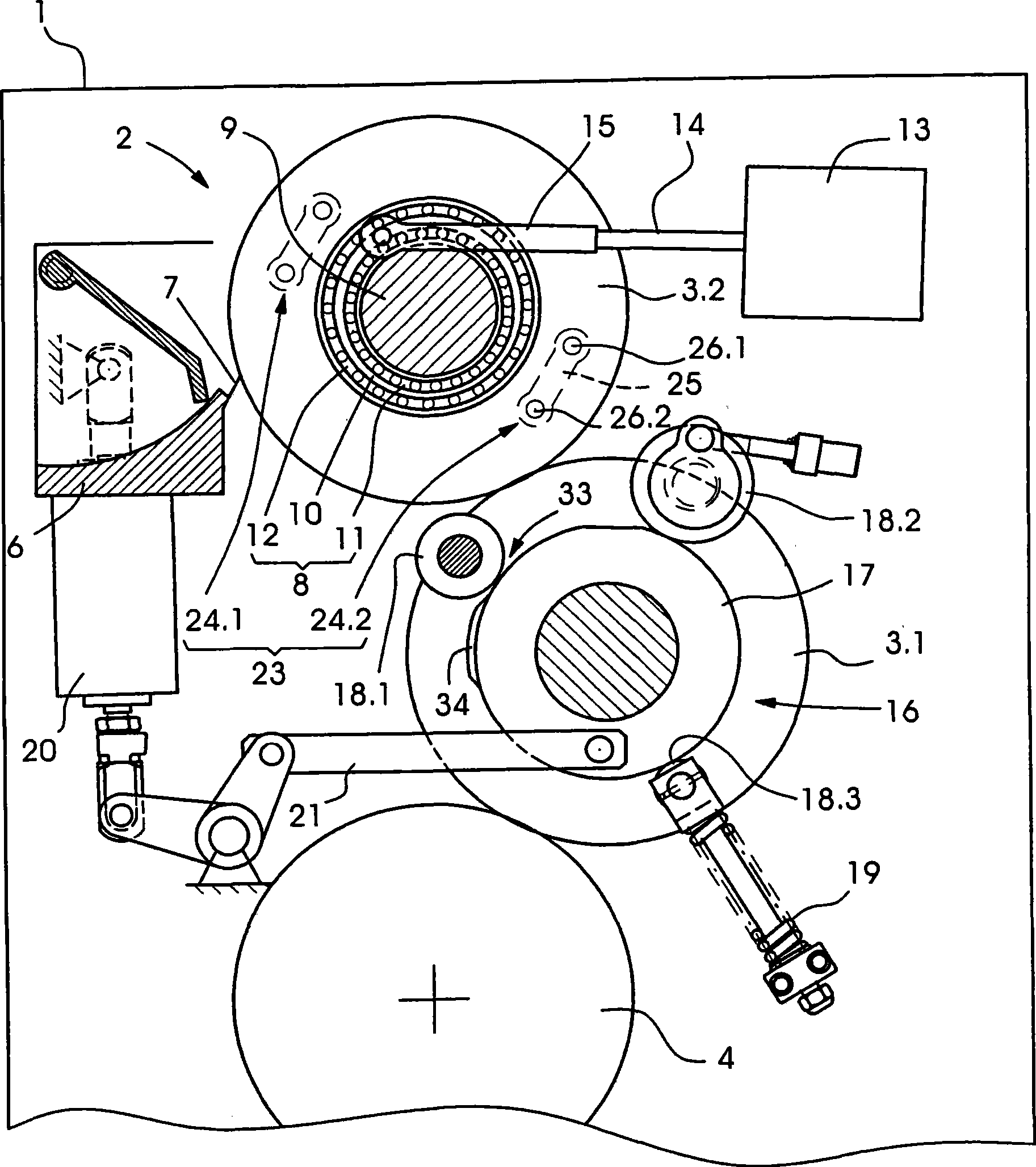 Printing press with bearer rings