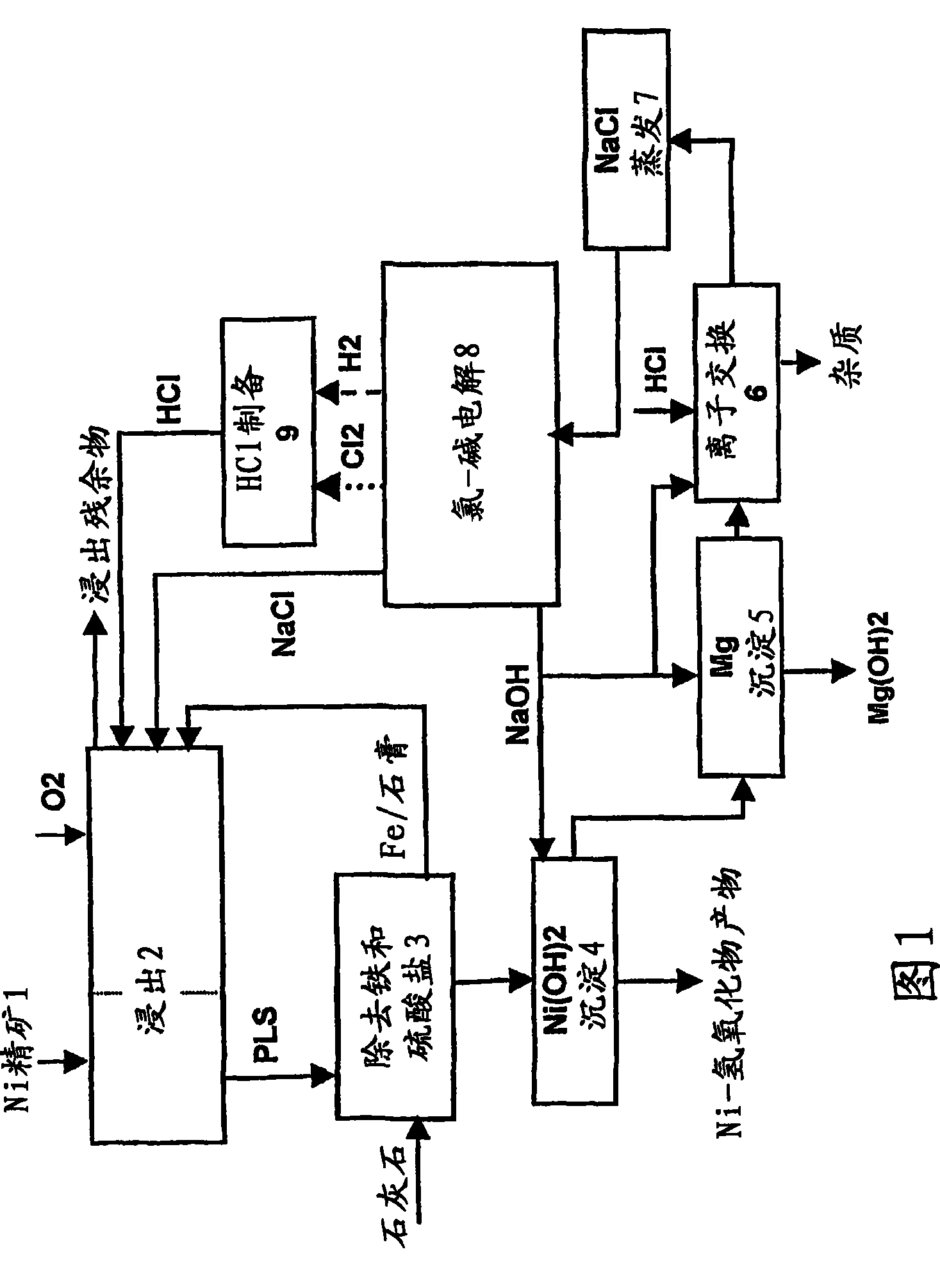 Method for processing nickel bearing raw material in chloride-based leaching