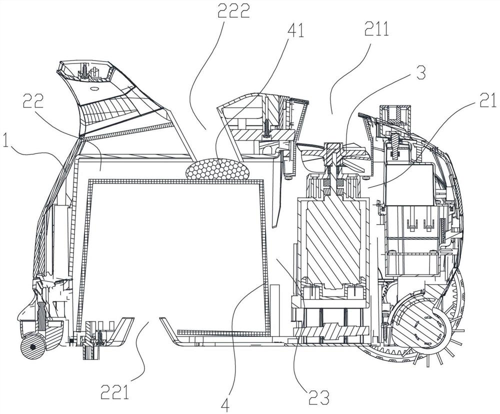 Protection structure for preventing garbage from being sucked into cleaning equipment due to neglected loading of filter element