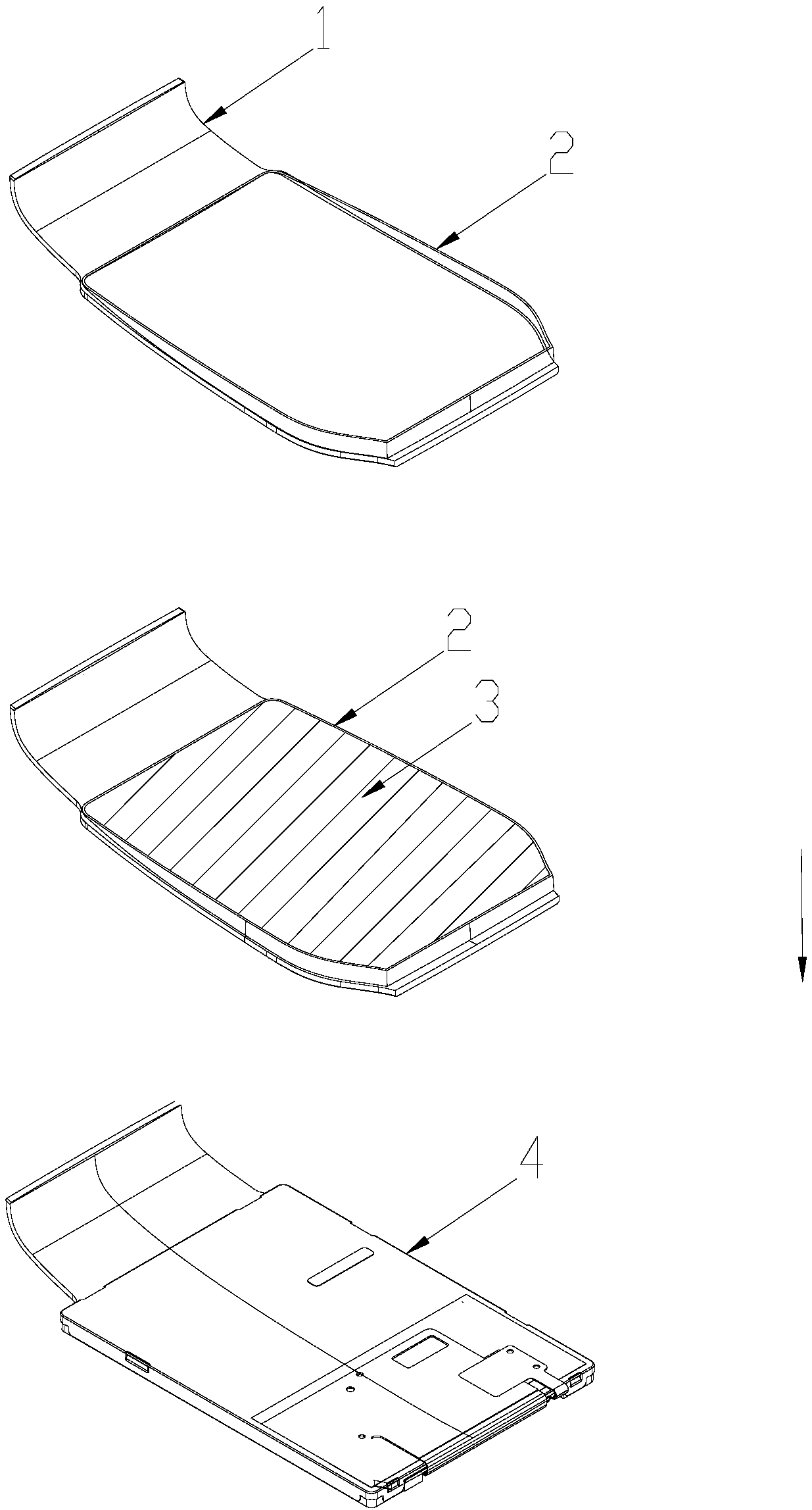 AB-type water glue laminating process for cambered 3D touch screen or display screen