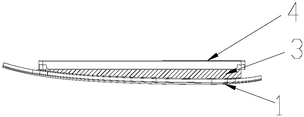 AB-type water glue laminating process for cambered 3D touch screen or display screen