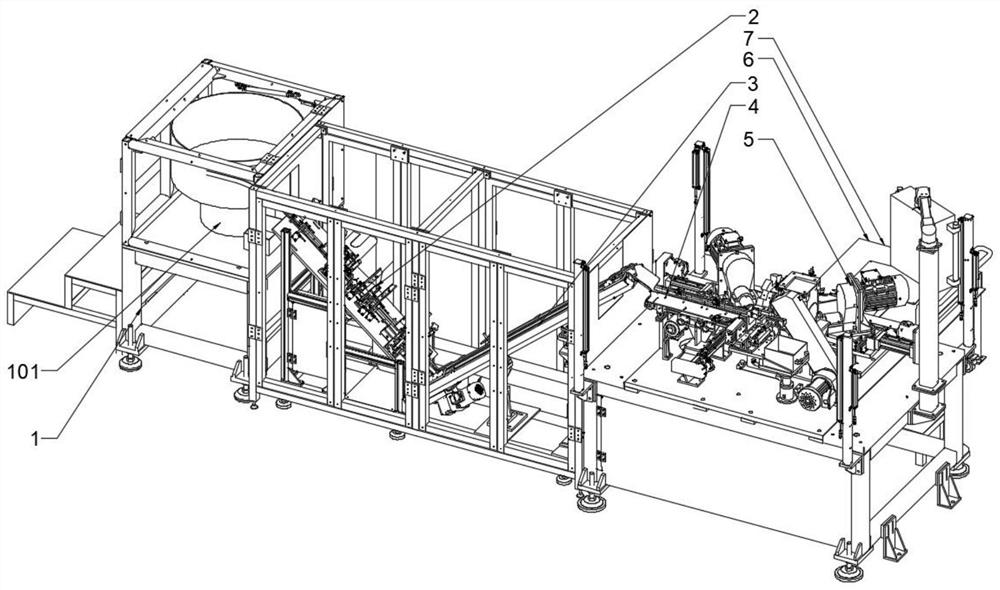 V-shaped conveying type spring conveying and chamfering equipment and using method