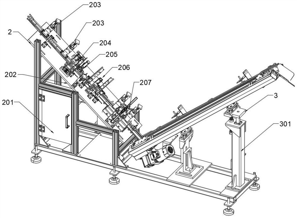 V-shaped conveying type spring conveying and chamfering equipment and using method