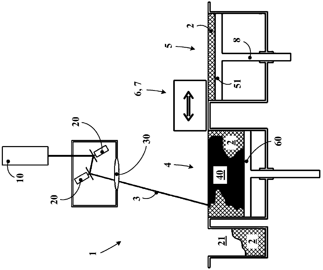 Machine and process for powder-based additive manufacturing