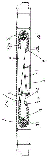 A hydraulic or pneumatic transmission device with a figure-eight structure