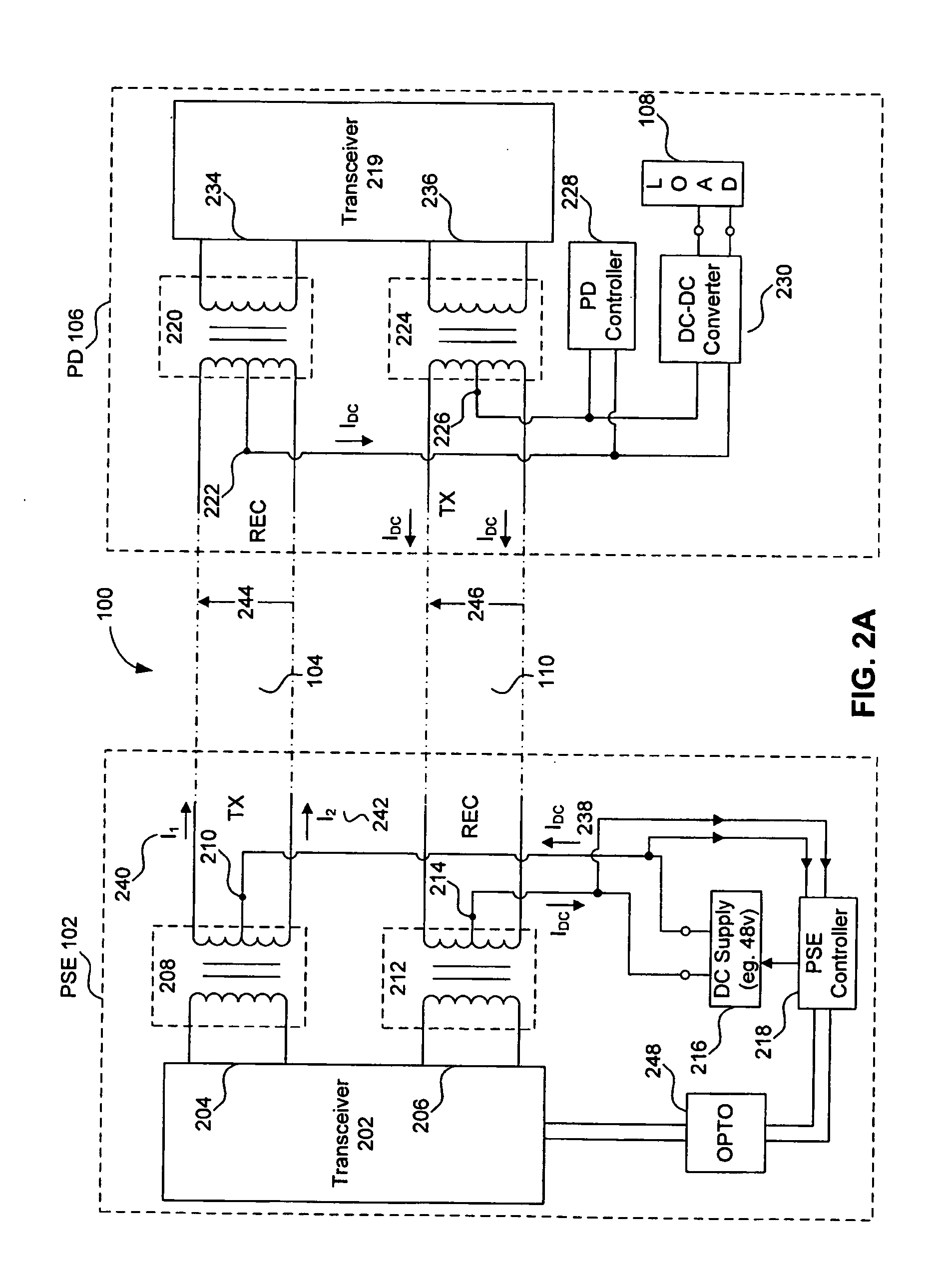 Apparatus for sensing an output current in a communications device