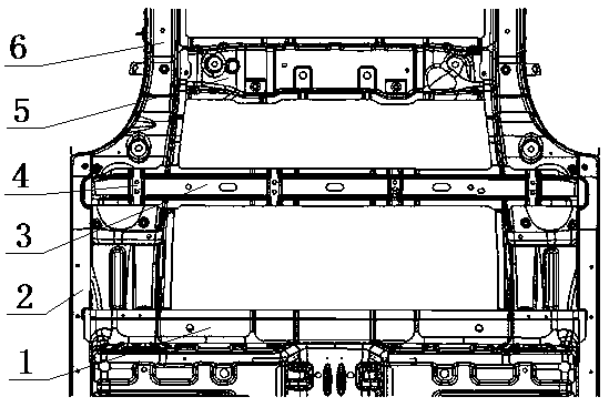 Middle row seat mounting cross beam