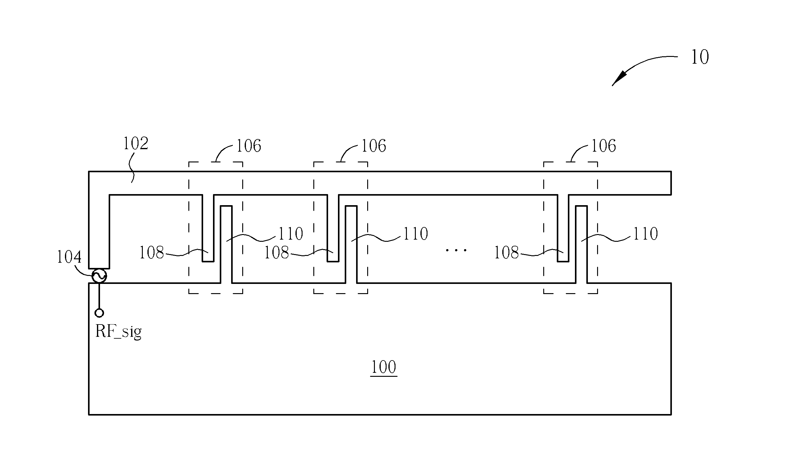 Wideband Antenna and Related Radio-Frequency Device