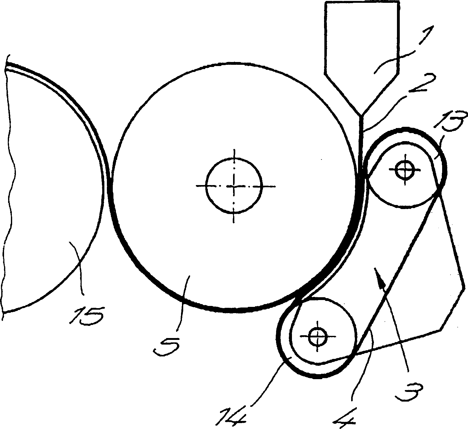 Device for polishing and cooling plastic tapes from gas nozzles