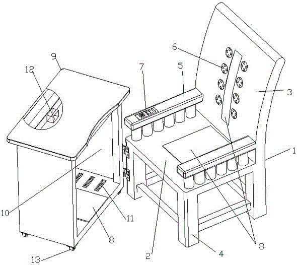 Physiotherapy table and chair