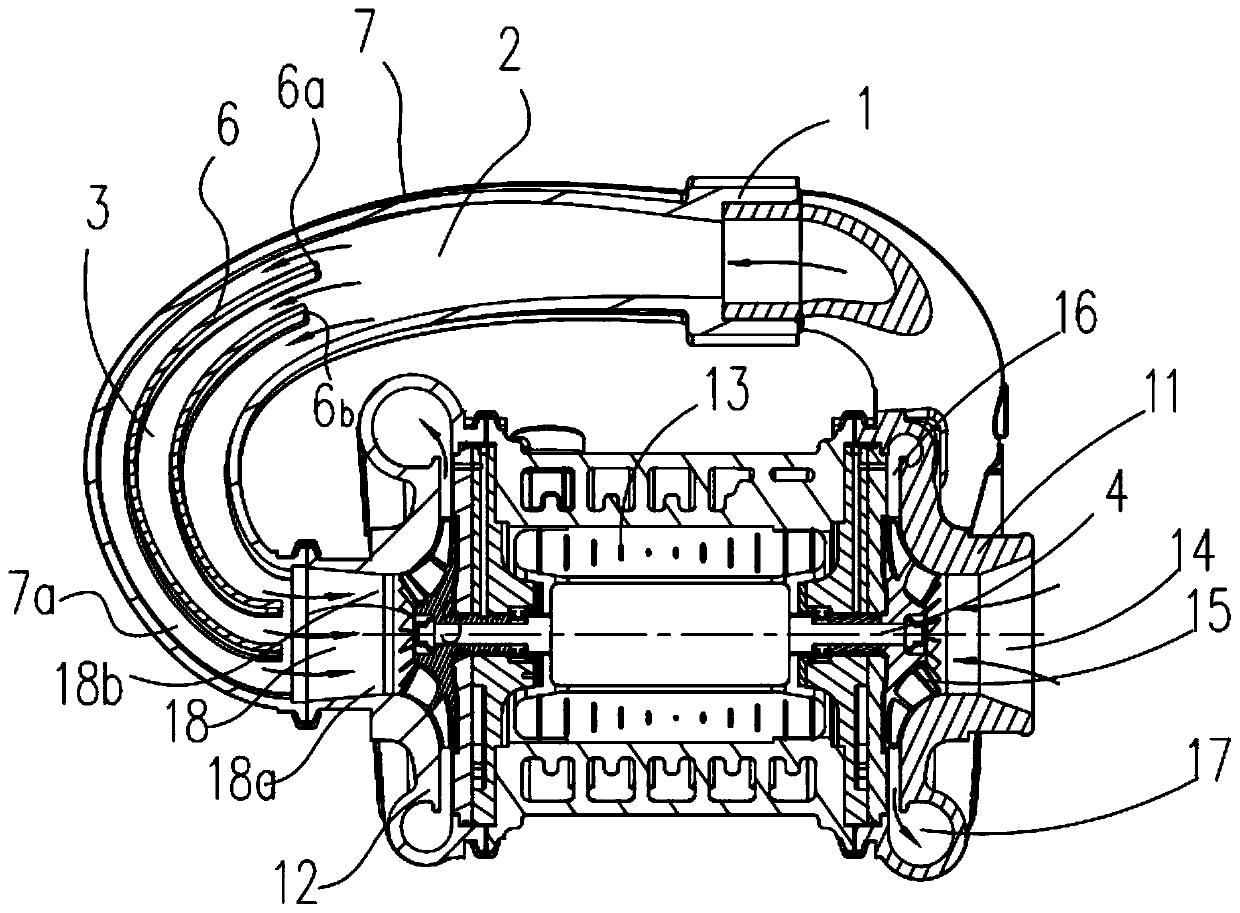 Inlet distortion constraint device and centrifugal compressor provided with same