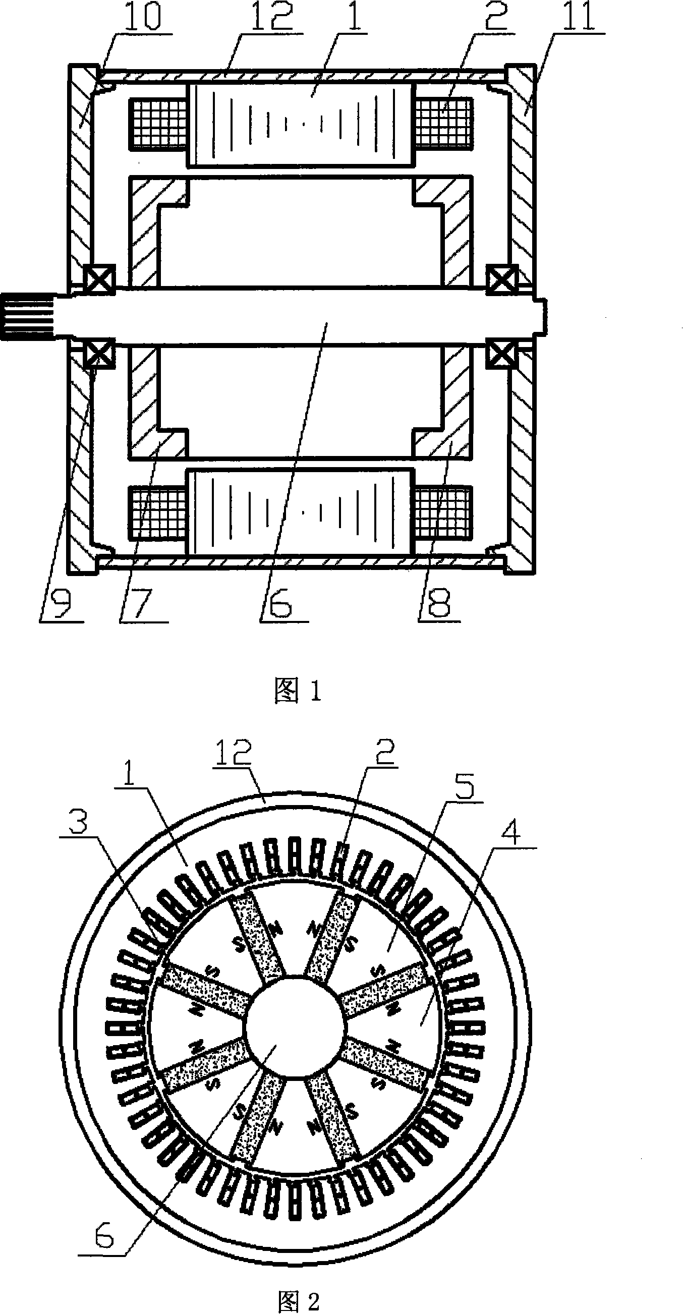 Tangential-set magnet permanent synchronization motor