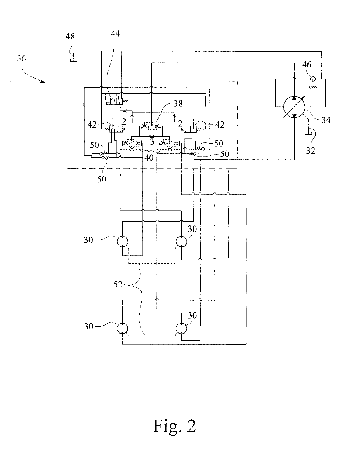 Selectable flow divider drive system