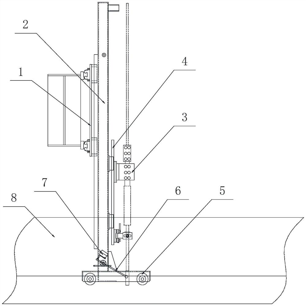 Novel long straight seam welding tracking device