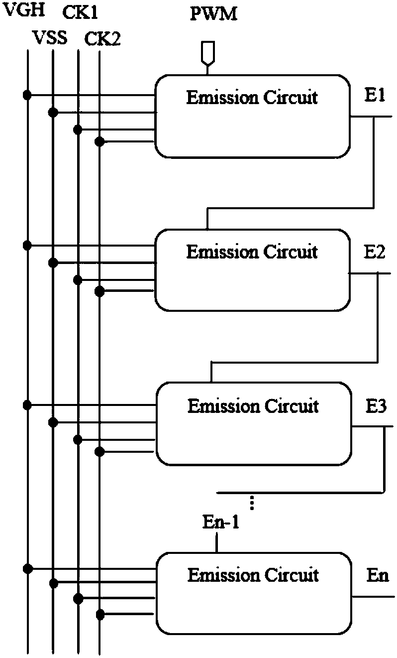 Triggering drive circuit and organic luminescence display device