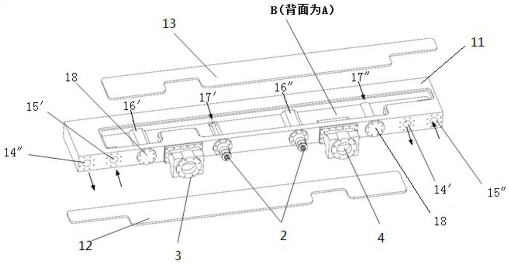 Integrated three-dimensional liquid cooling pipe network flow distribution device