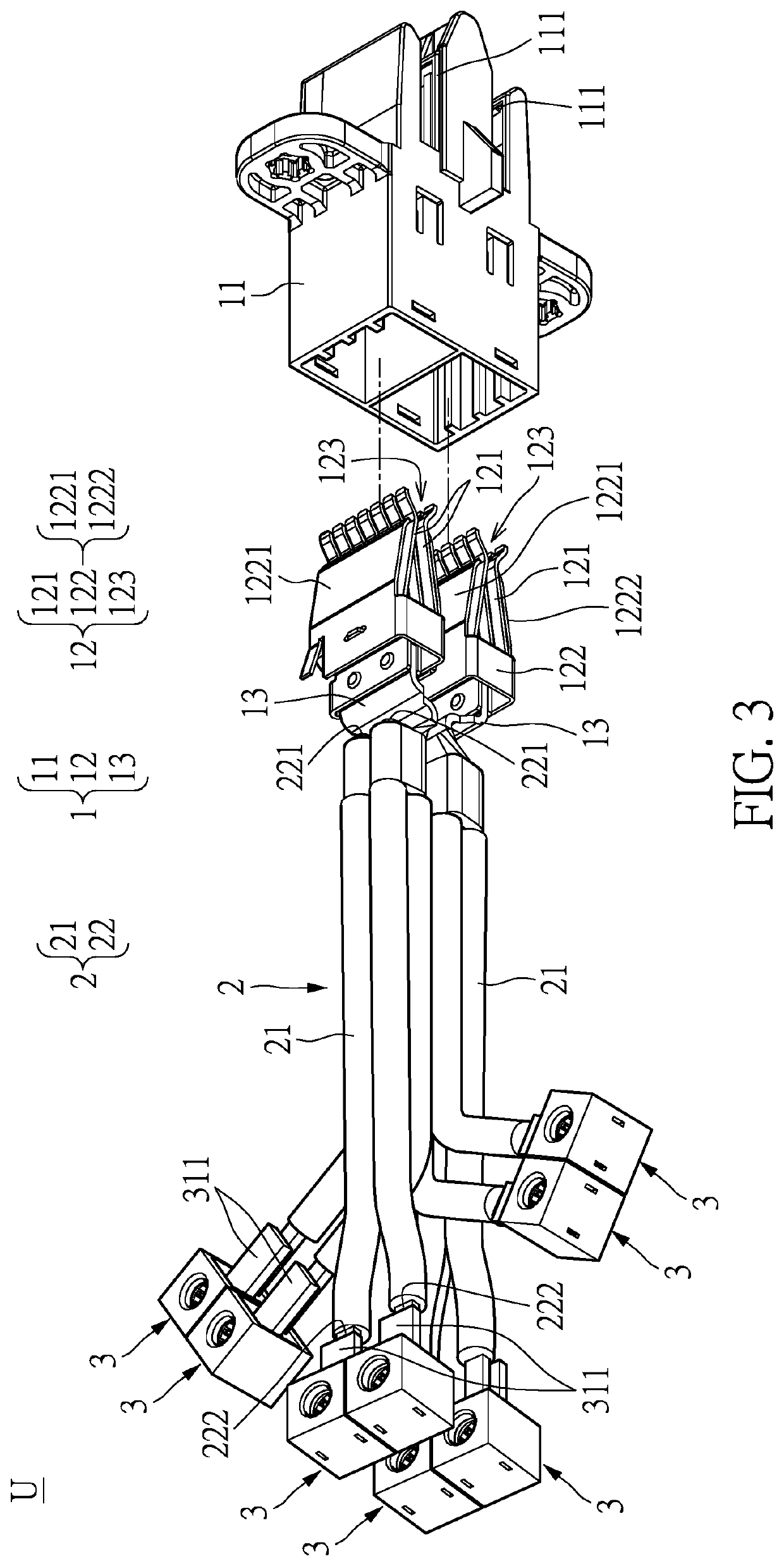 Current transmission assembly and current transmission system