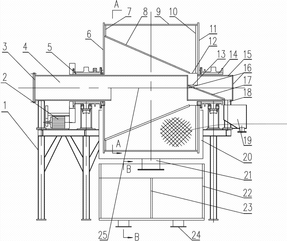 Slag removing drum screen capable of distributing pulp